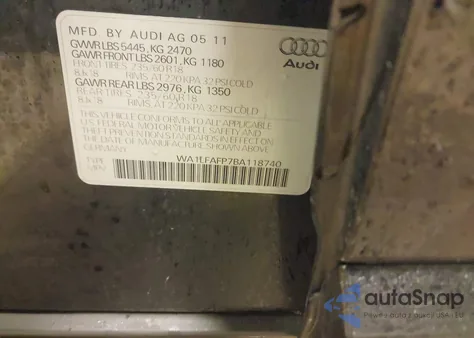 2011 Audi Q5 2.0T Premium z USA, uszkodzony, nr VIN WA1LFAFP7BA118740